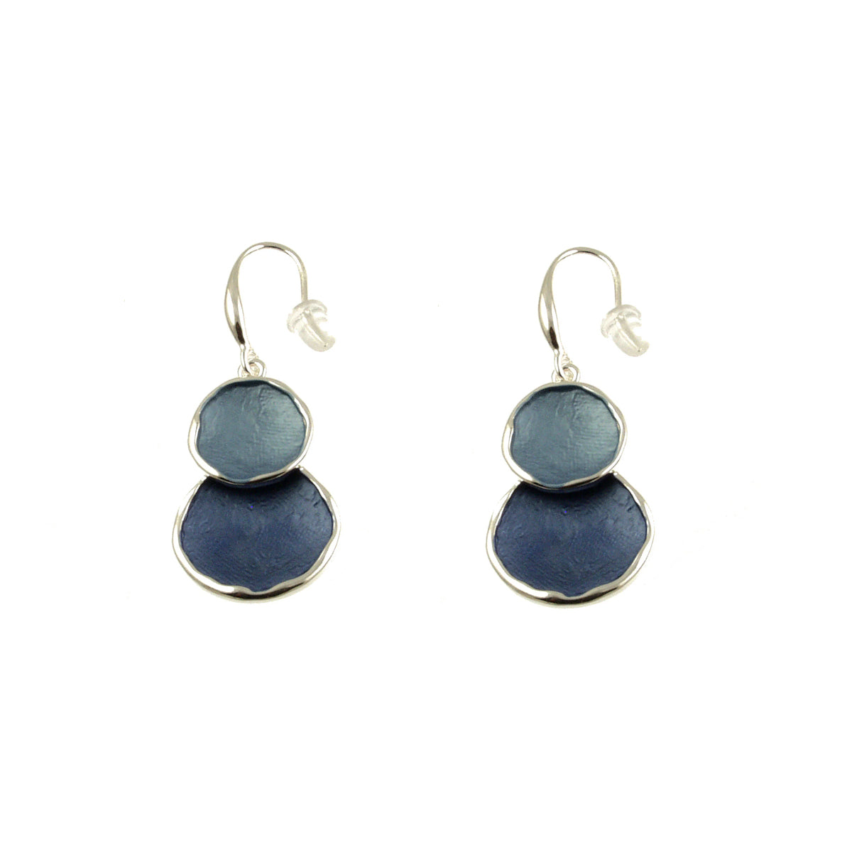 Dark Blue Circular Earrings