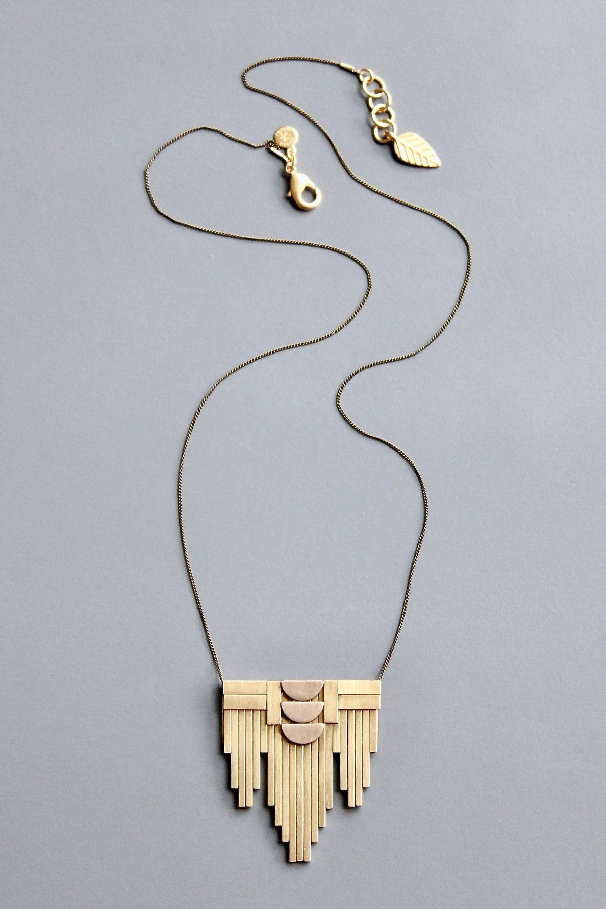 Brass Art Deco Necklace