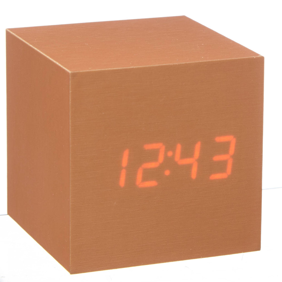 Cube Click Clock - Copper /Red LED