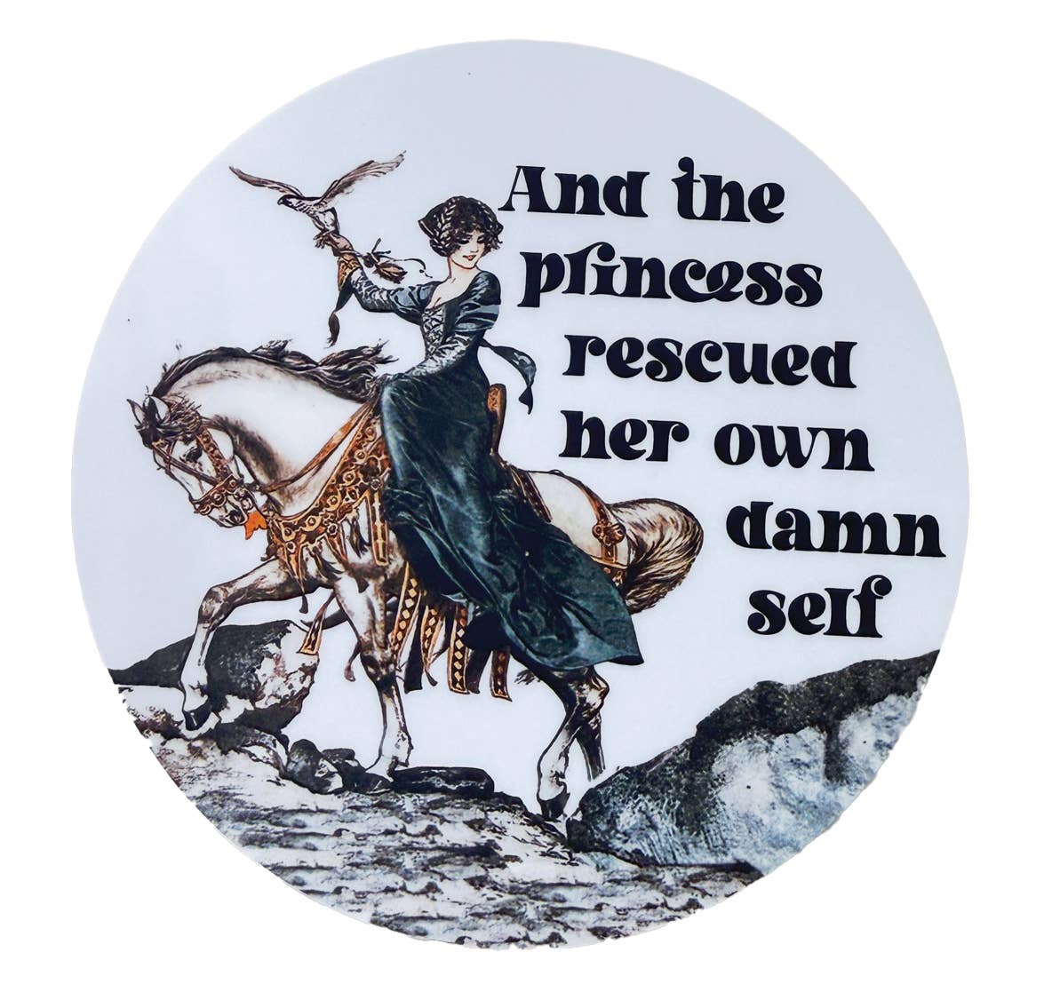 Princess Rescued Herself Vinyl Sticker