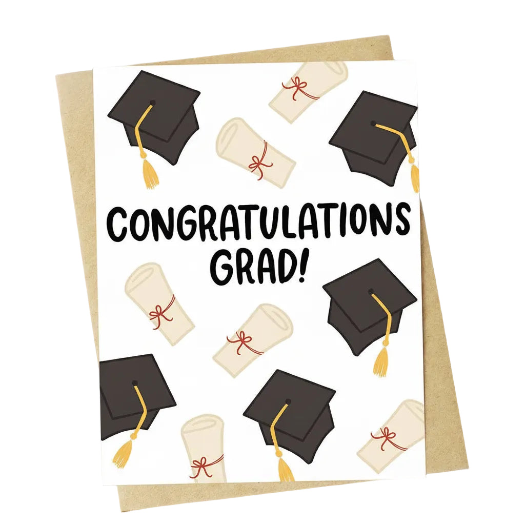 "Congratulations Grad!" Graduation Cap Diploma Card