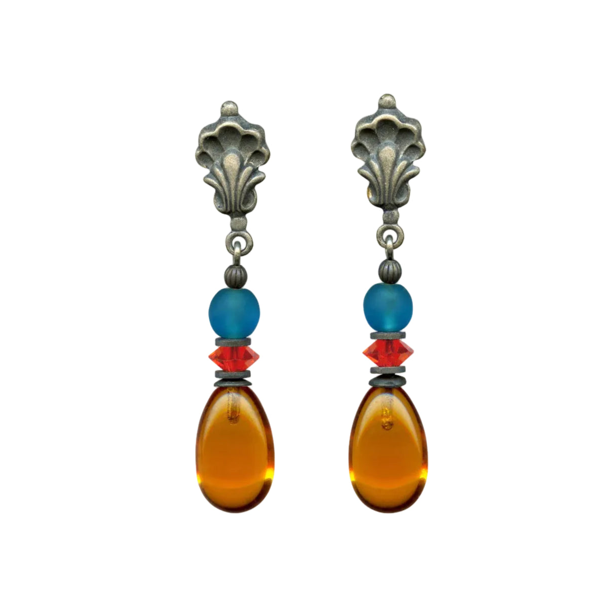 Fleur de Lis and Raindrops Post Earrings