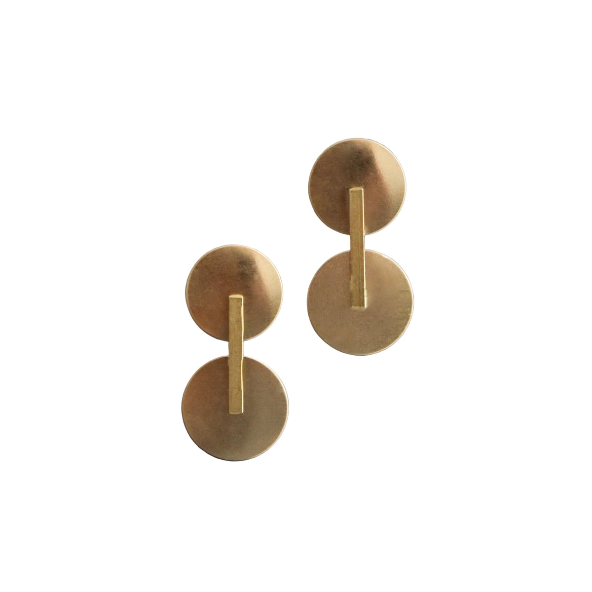 Brass Geometric Post Earrings