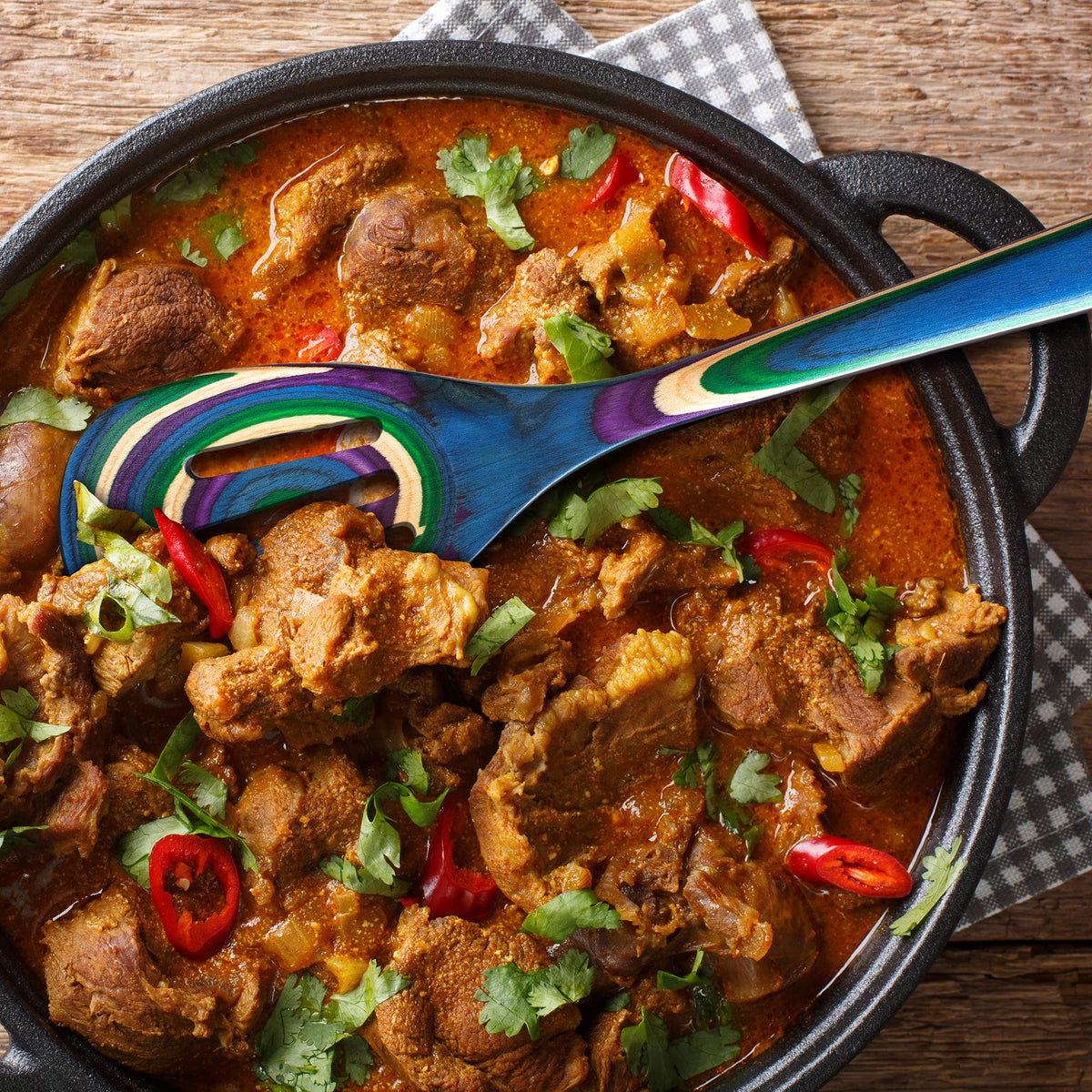 Baltique® Mumbai Colorful Wooden Slotted Spoon