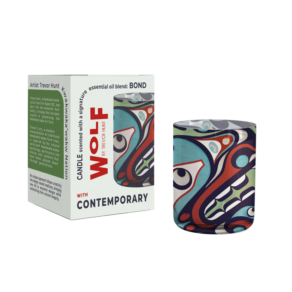 Indigenous Art Essential Oil Candle | Wolf