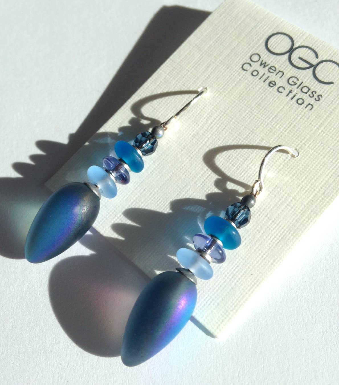 Tango Earrings in Frosted Indigo Blue