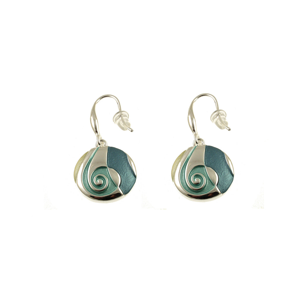 Teal/Green Swirly Earrings