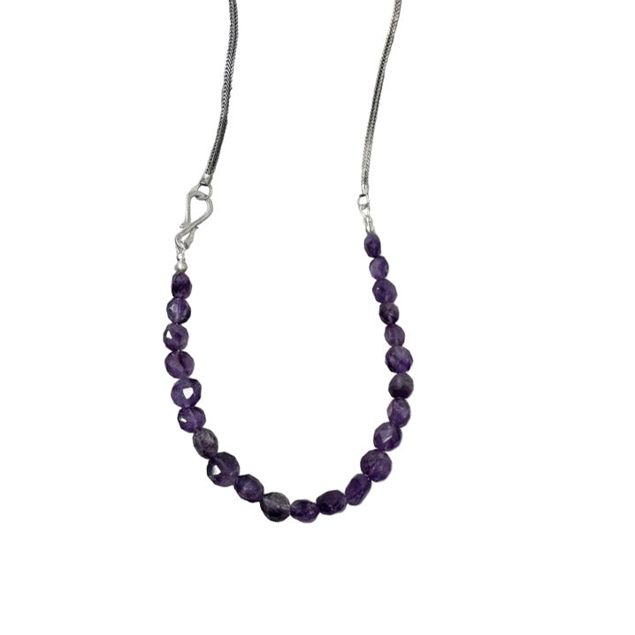 Purple Amethyst Beaded Necklace