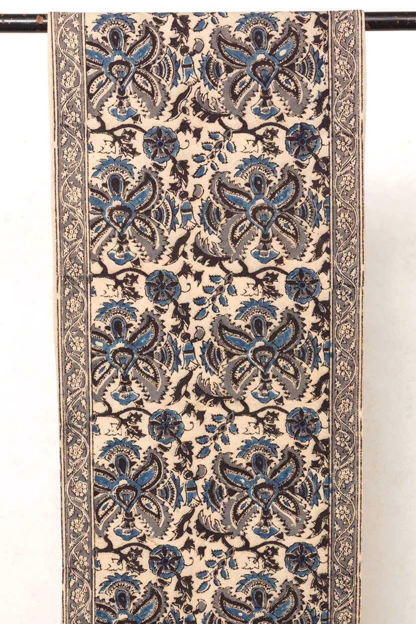 Blue & Silver Kalamkari Table Runner