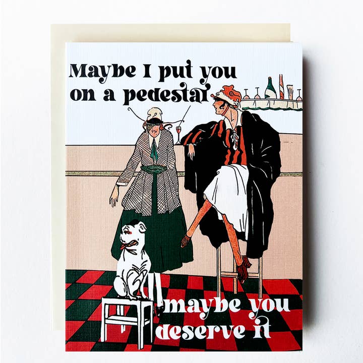 Pedestal French Bulldog Friendship/Love Card