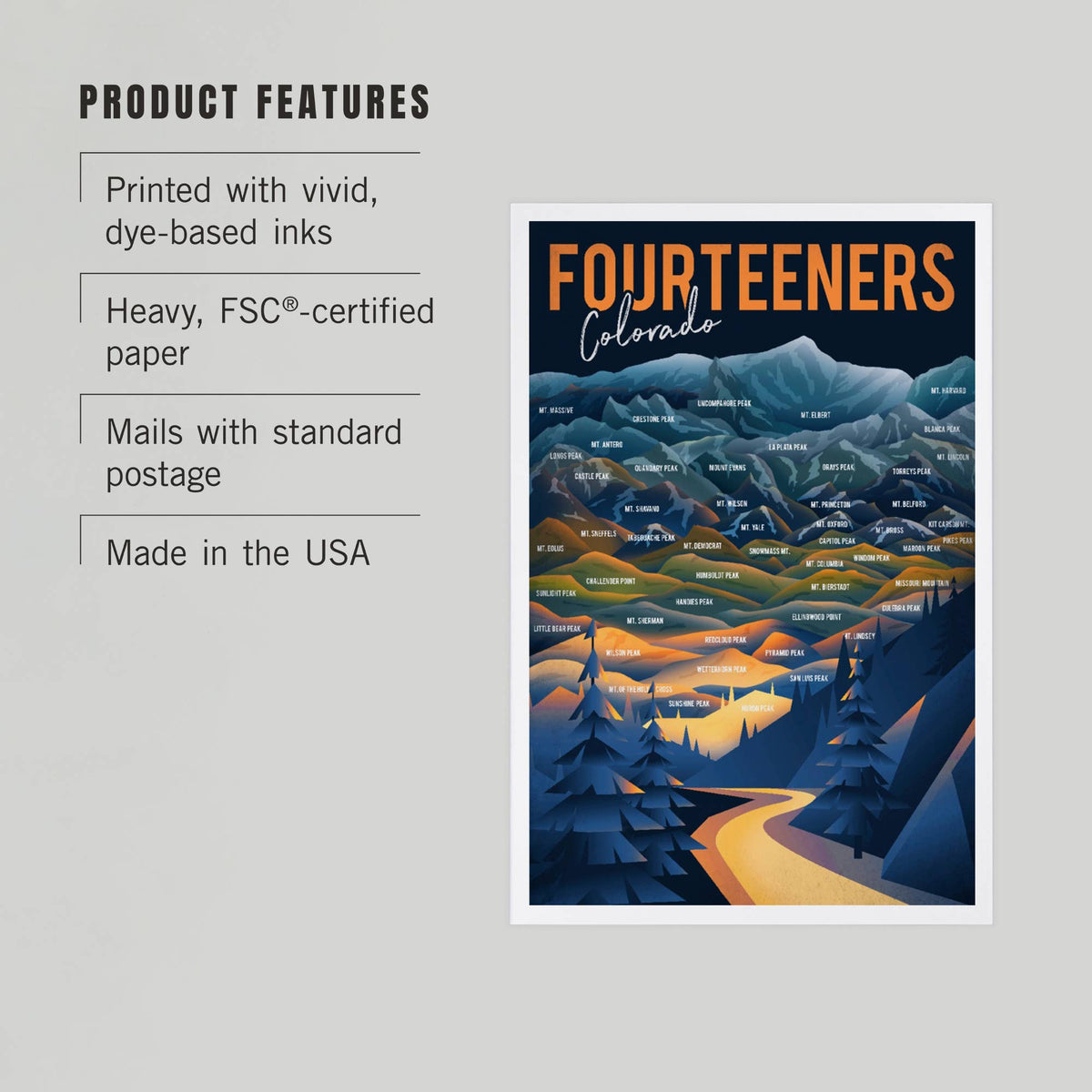 Colorado Fourteeners Postcard