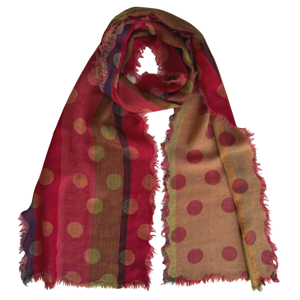 Polka Dot 100% Wool Scarf