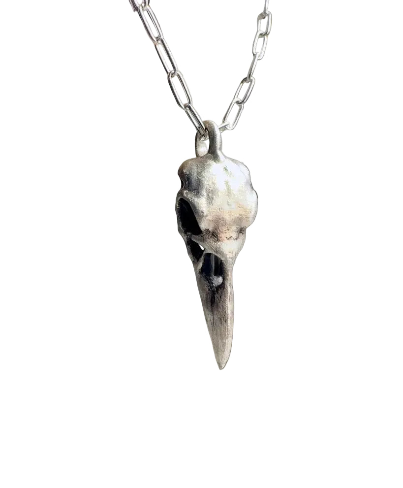 Large Raven Skull Necklace