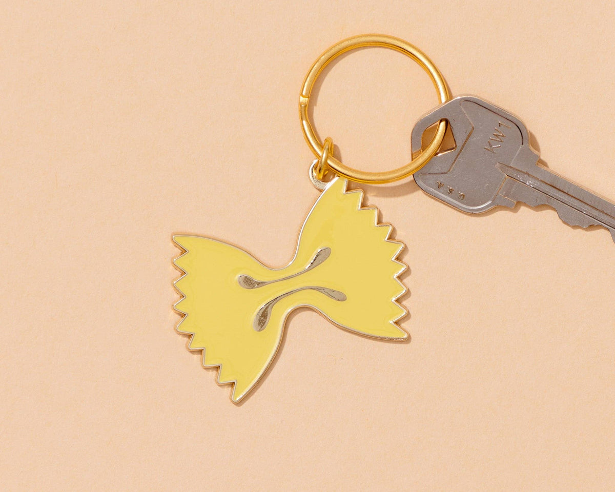 Farfalle Bowtie Pasta Enamel Food Keychain & Bagcharm