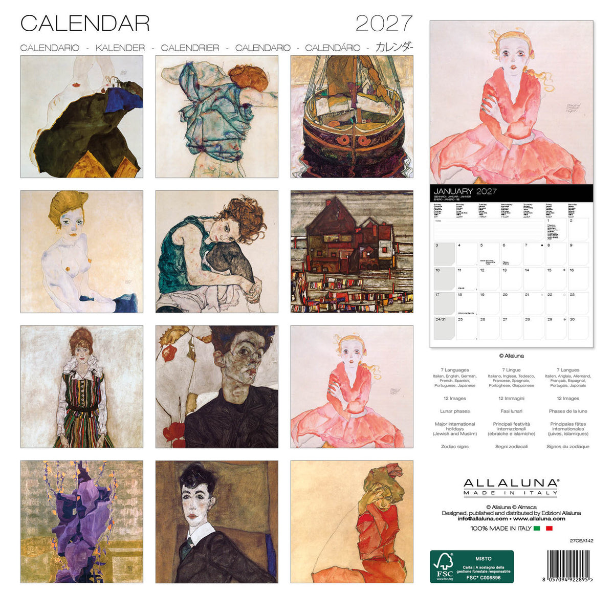Schiele 2027 Wall Calendar