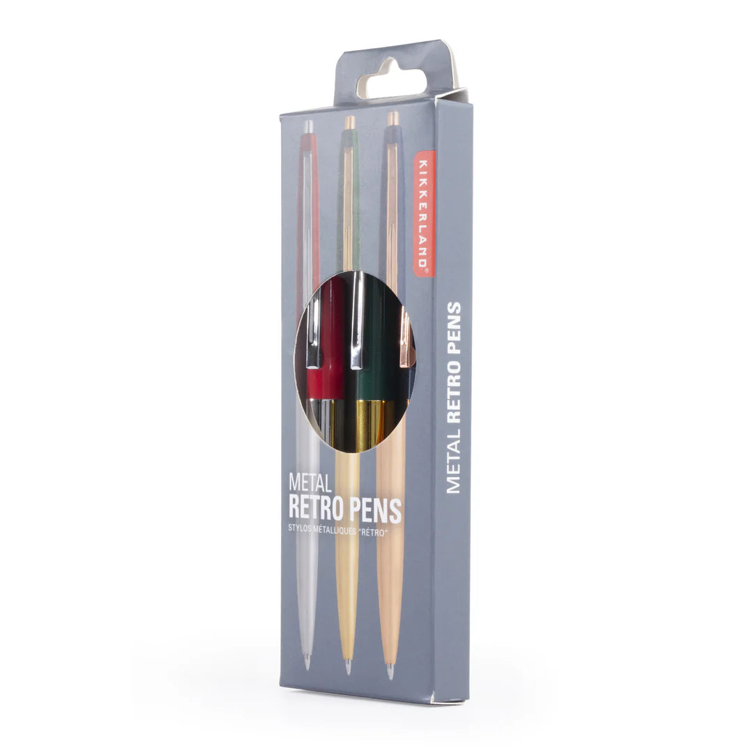 Set of 3 Metal Retro Pens