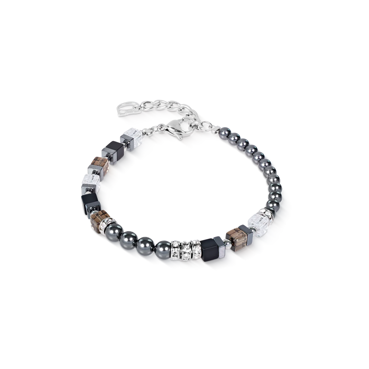 Grey-Silver Precious Fusion Offset Bracelet