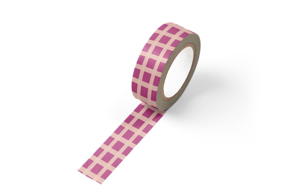Pink Gingham Washi Tape