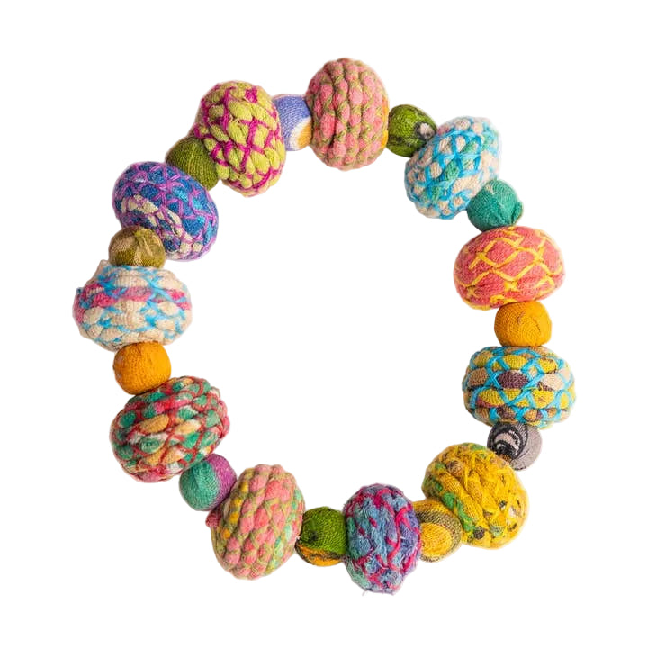 Threaded Kantha Bauble Bracelet