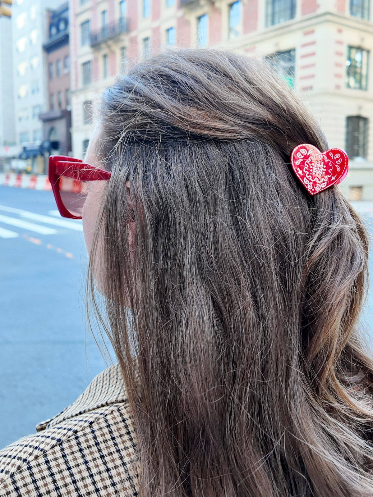Mini Paisley Heart Claw Hair Clip