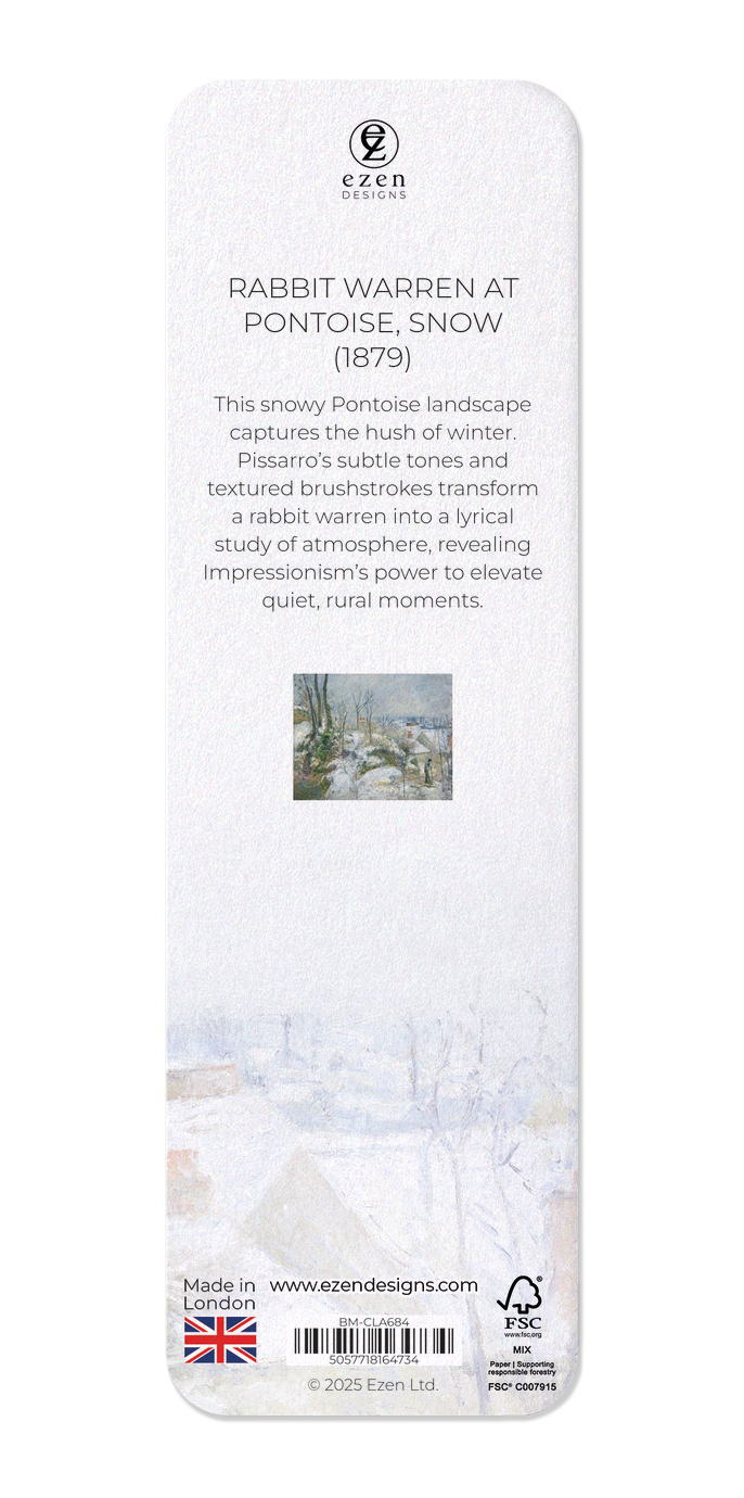 RABBIT WARREN AT PONTOISE, SNOW (1879): Painting Bookmark