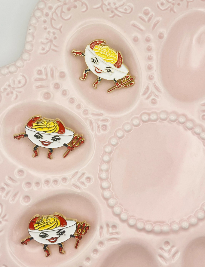 Deviled Egg Enamel Pin