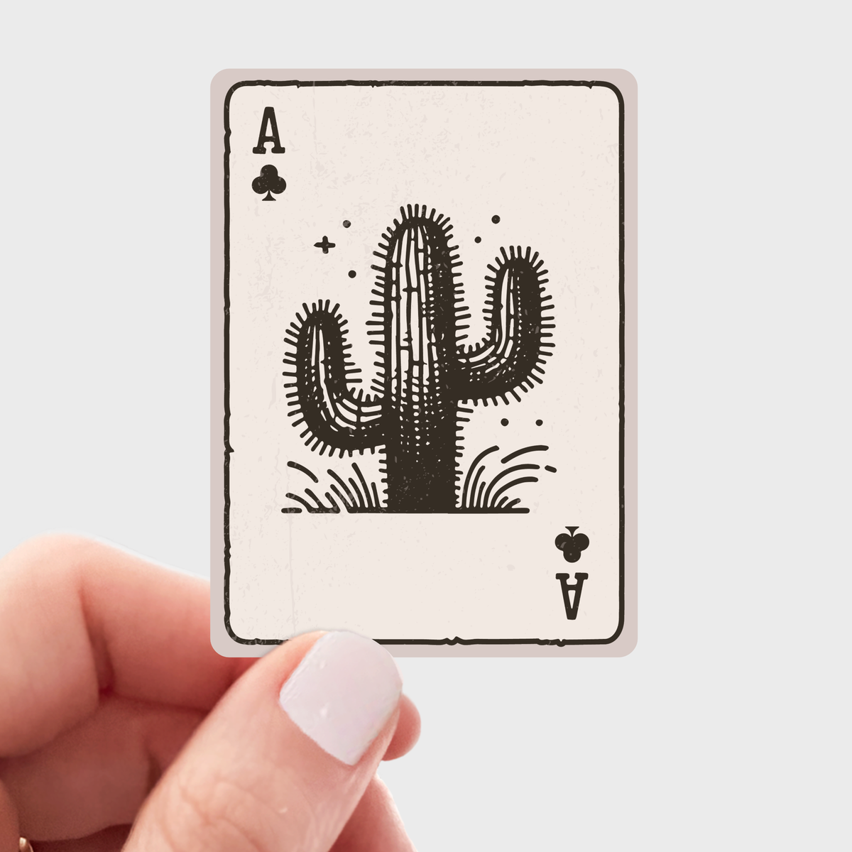 Cactus Playing Card Sticker