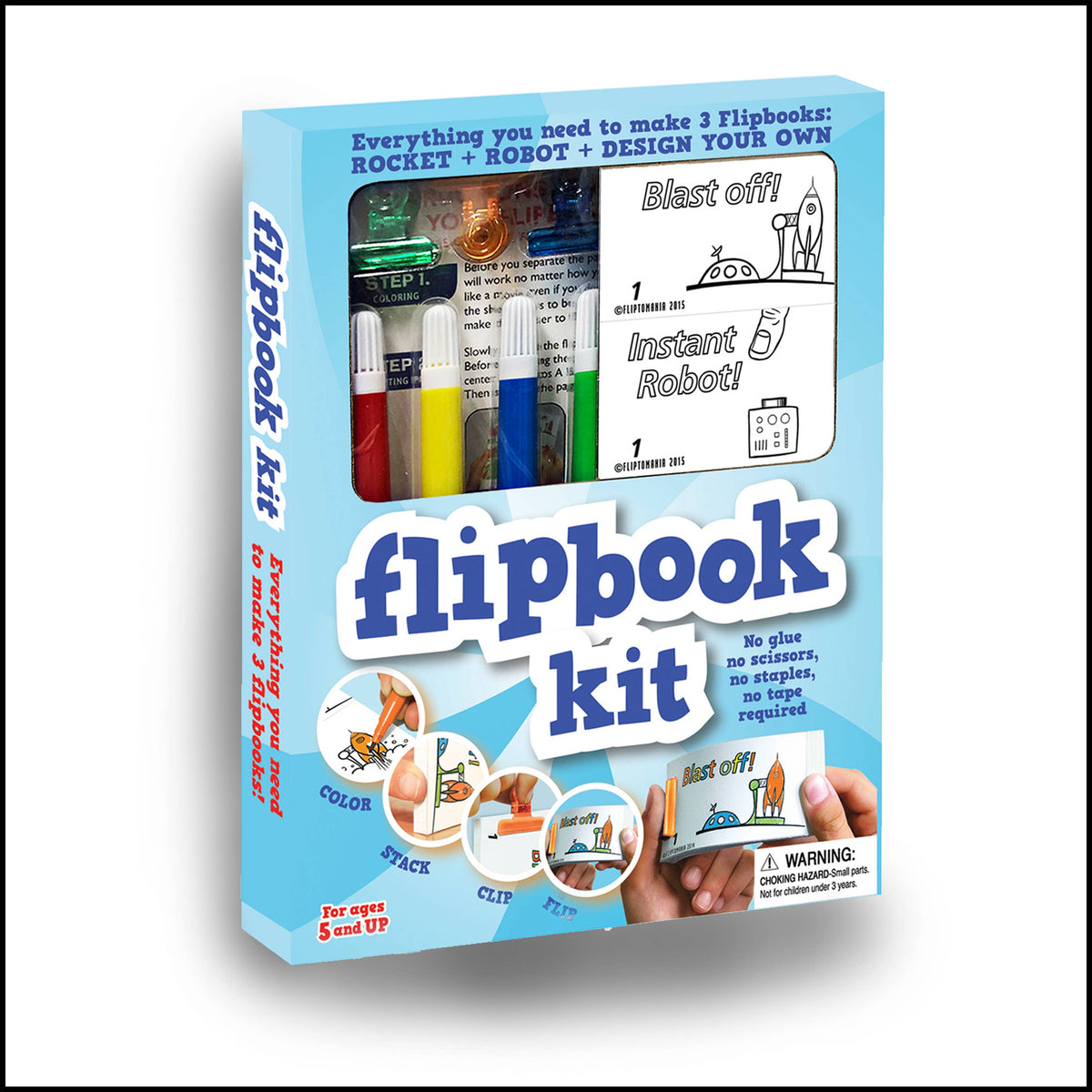 Rocket and Robot Animation Flipbook Kit -  Makes 3 Flipbooks