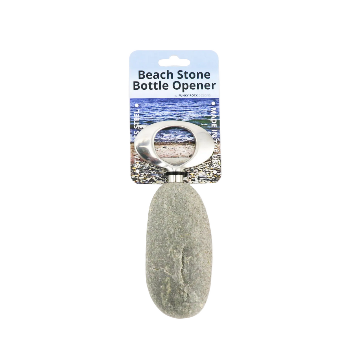Nature-Inspired Stainless Steel Stone Bottle Opener