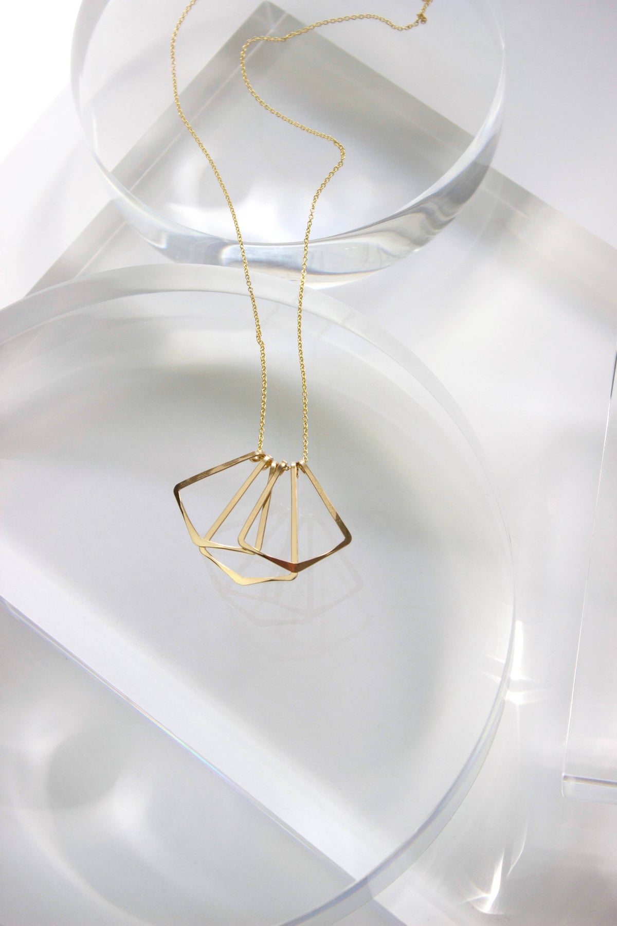 Flutter Necklace, Delicate, Art Deco, Gold Fill, Silver 