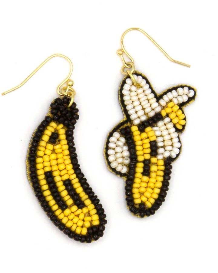 Beaded Banana Earrings