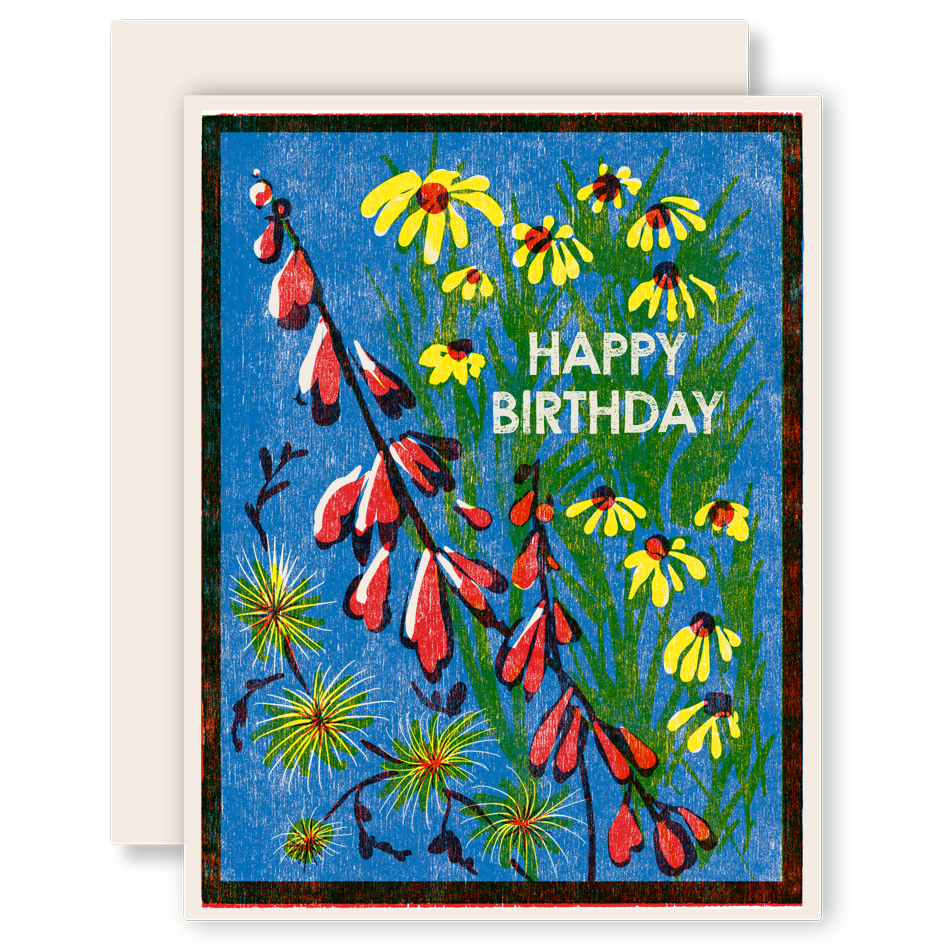 Happy Birthday (Blue Sky Wildflowers) Individual Card