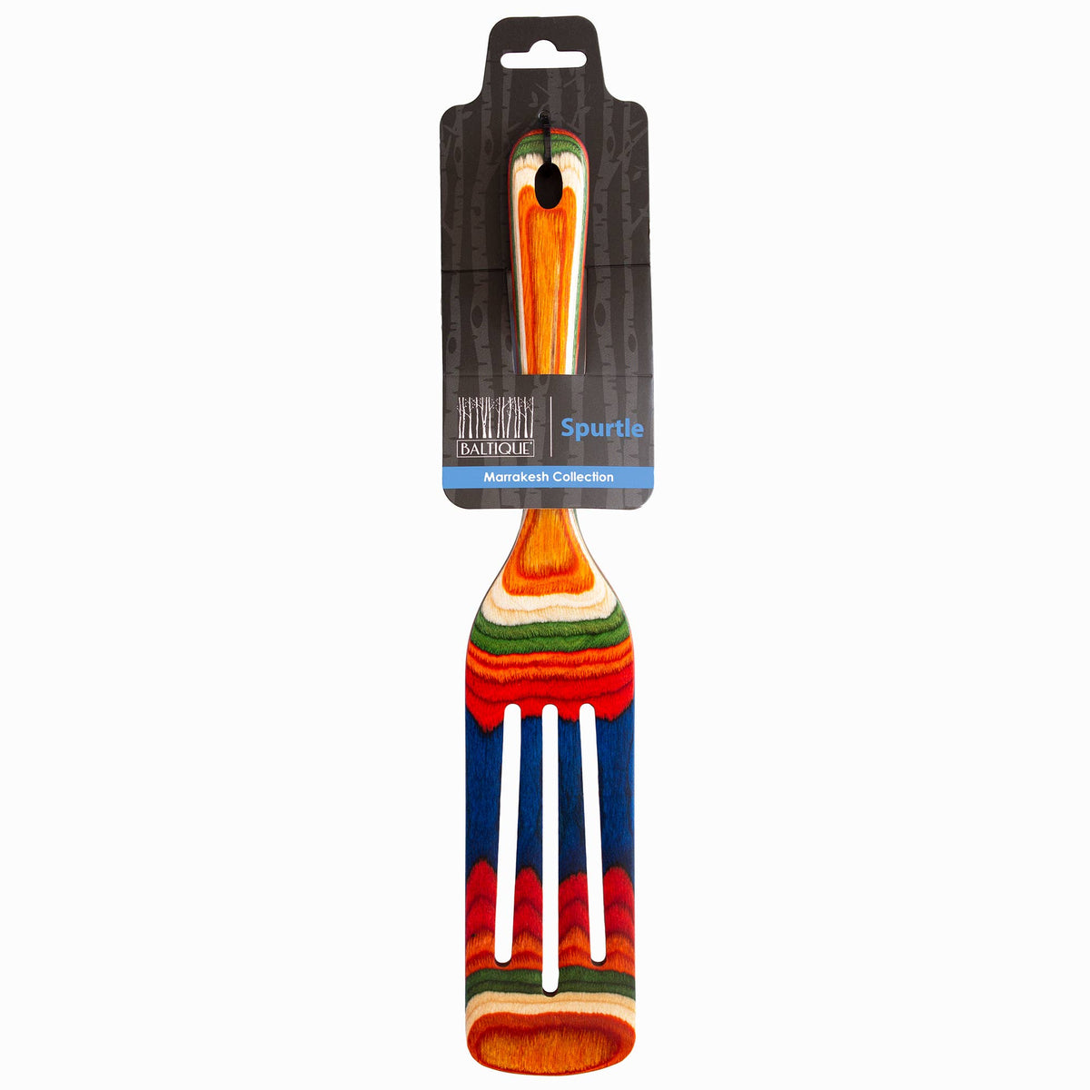 Baltique® Marrakesh Colorful Wooden Slotted Spurtle, 13"