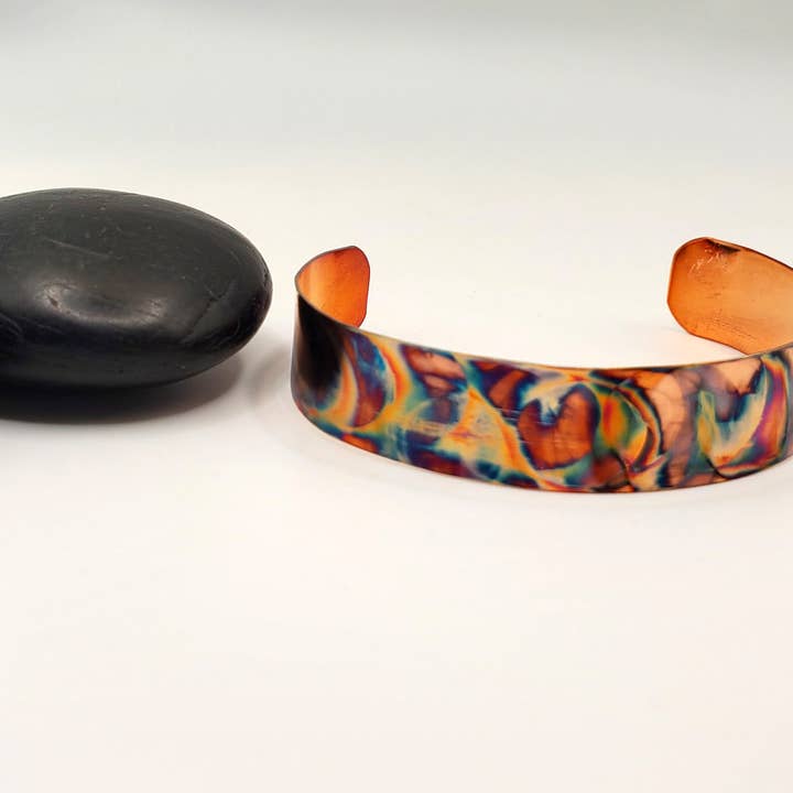 Small Flame Paint Copper Cuff