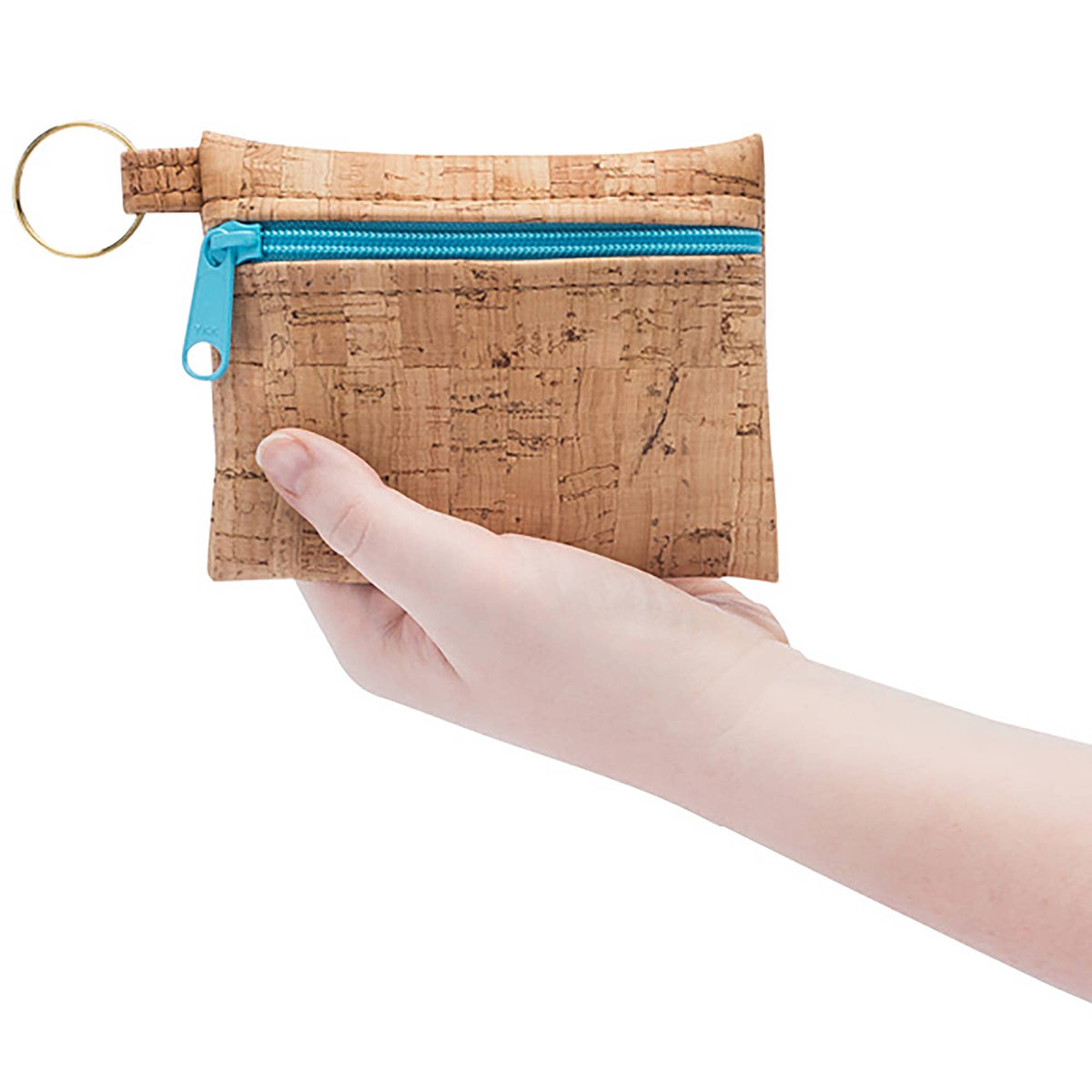 Cork Zip Pouch, Key Ring, Wristlet Strap | Wildflower Whimsy