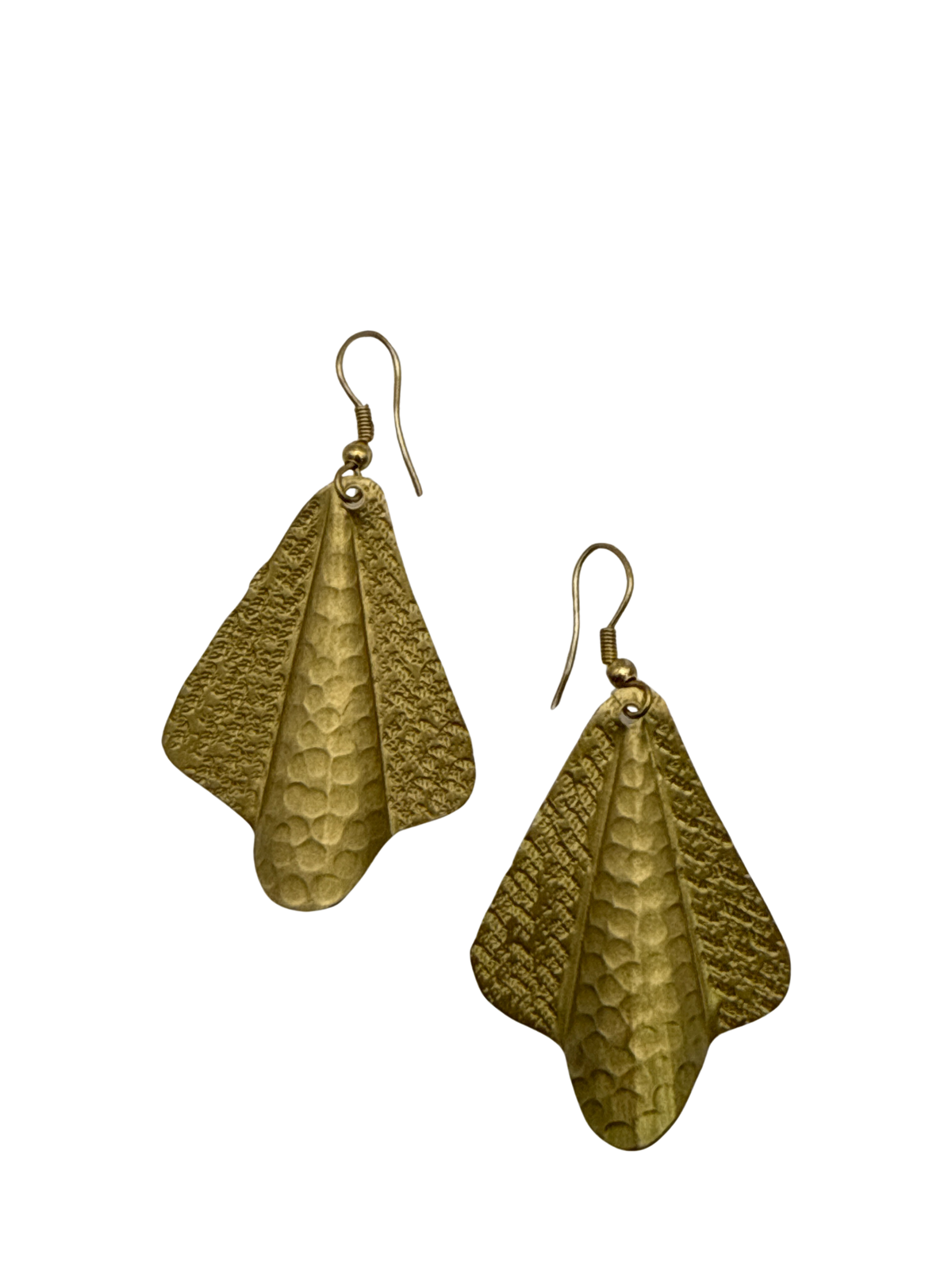 Handcrafted Hammered Brass Earring Set