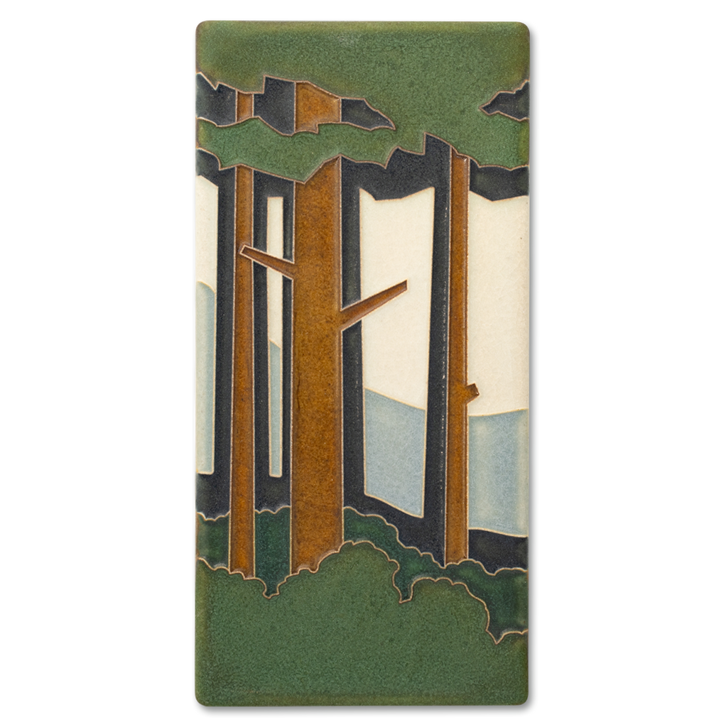 希少　♡Mookaite Jasper　ムーカイト♡　風景画　枝葉　2個セット Motawi 4x8 Pine Forest - The Shops at the Denver Art Museum