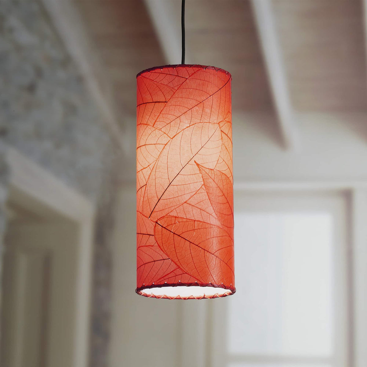 Red Cylinder Pendant Ceiling Lamp
