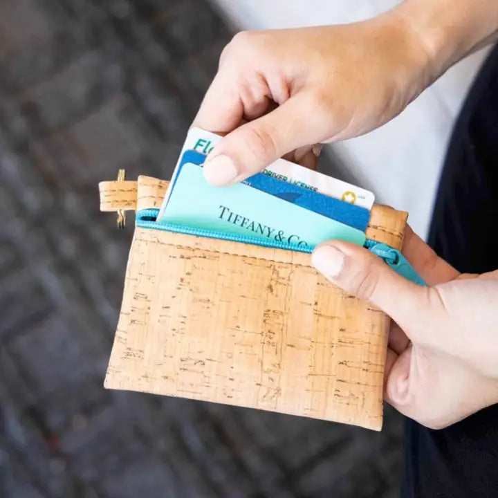 Cork Zipper Pouch with Key Ring | Natural Zipper