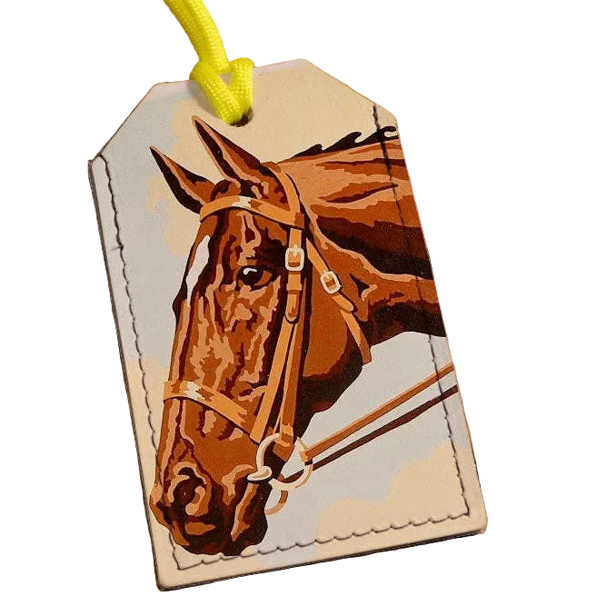 Painted Horse - Leather Luggage Tag