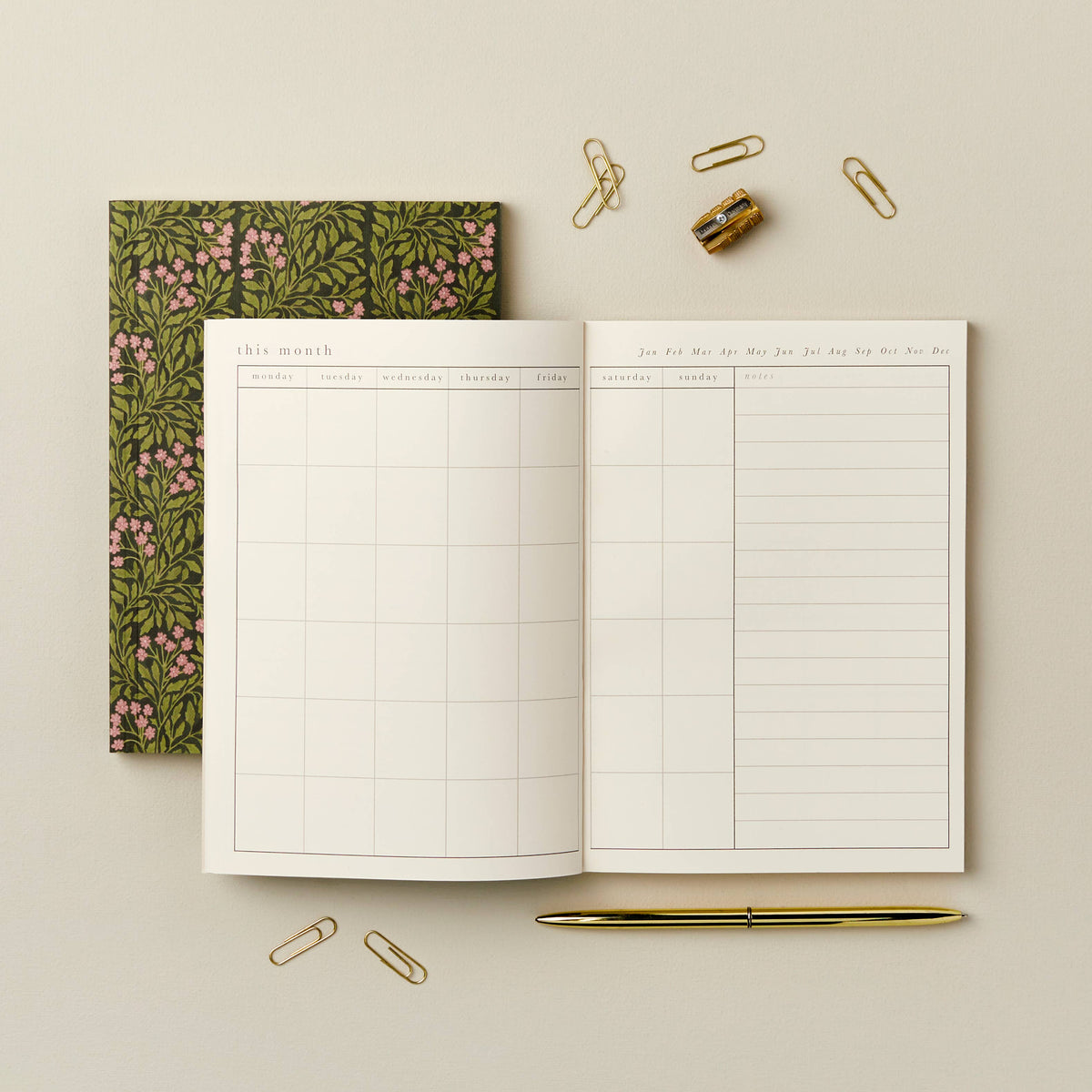 Green Flora Weekly Planner