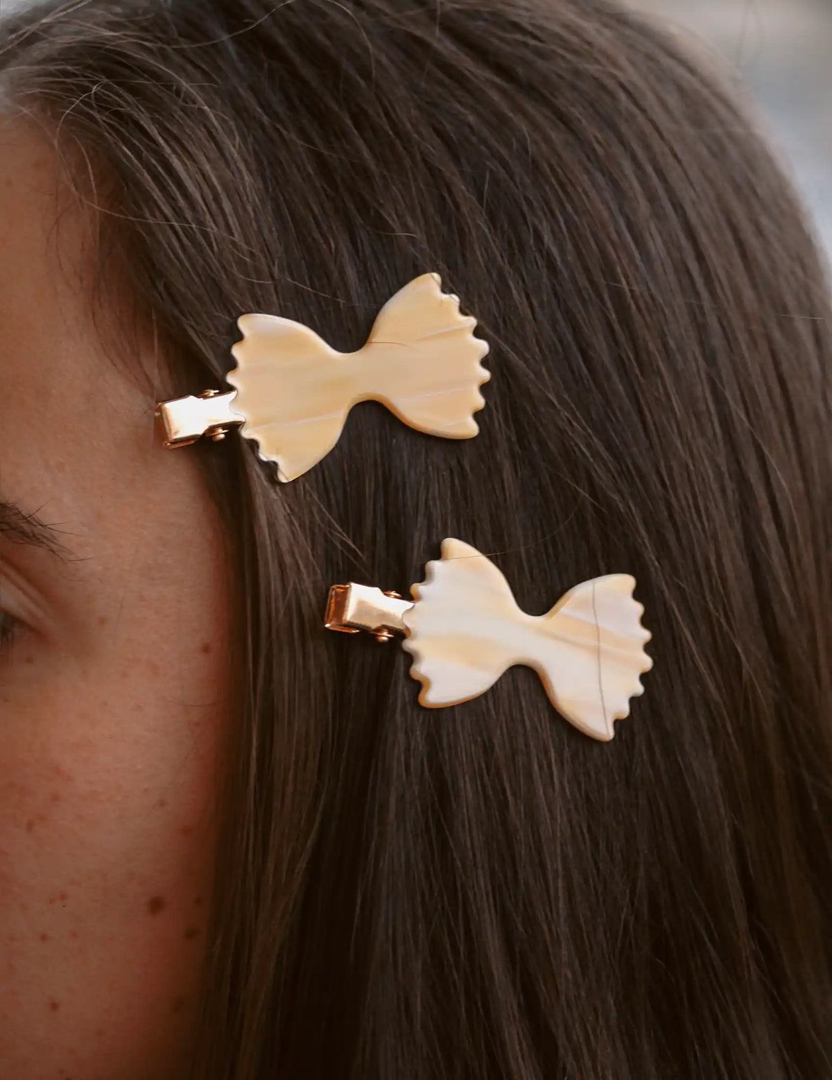 Farfalle italian bow tie pasta no crease make up hair clips
