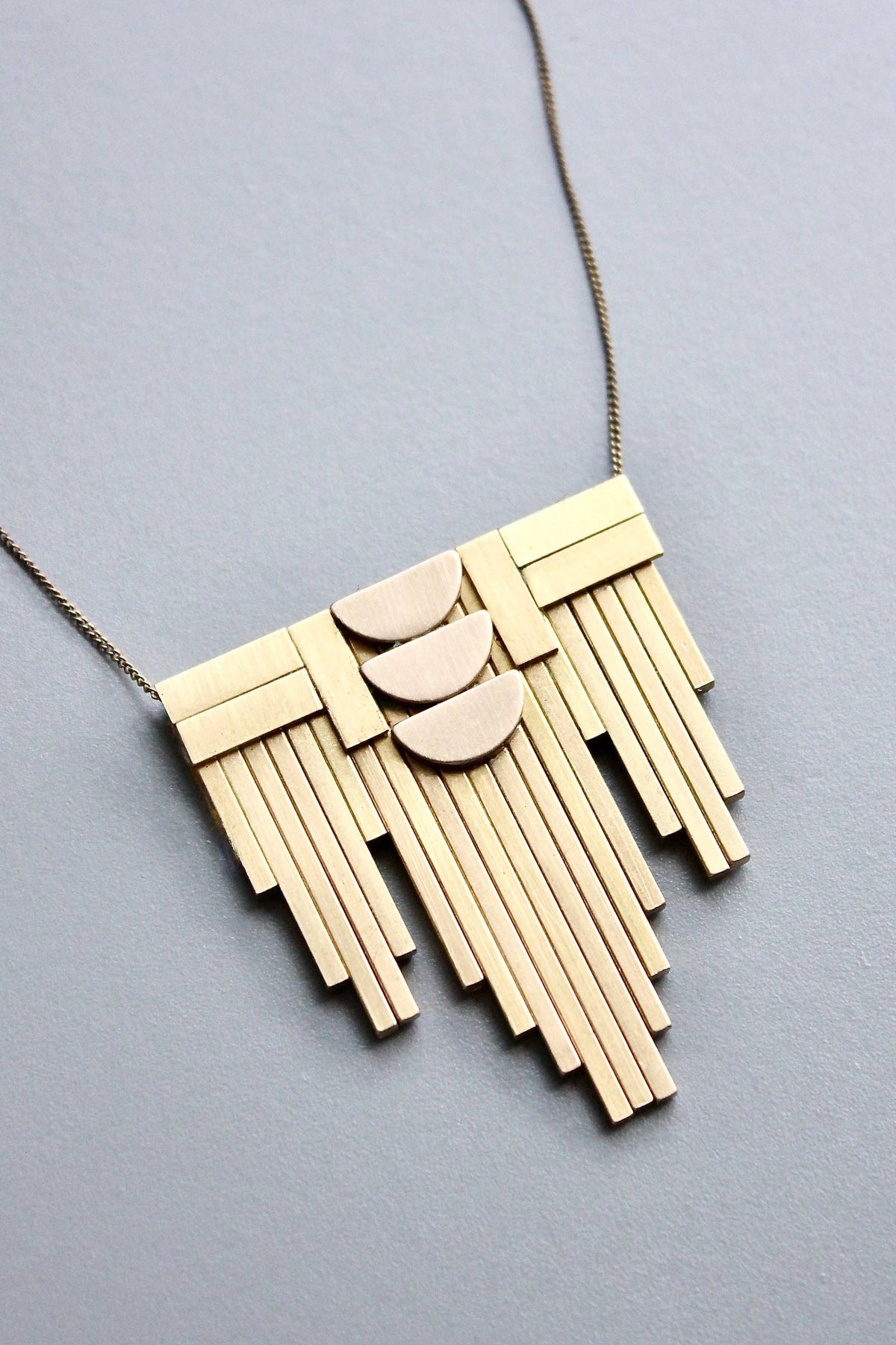 Brass Art Deco Necklace