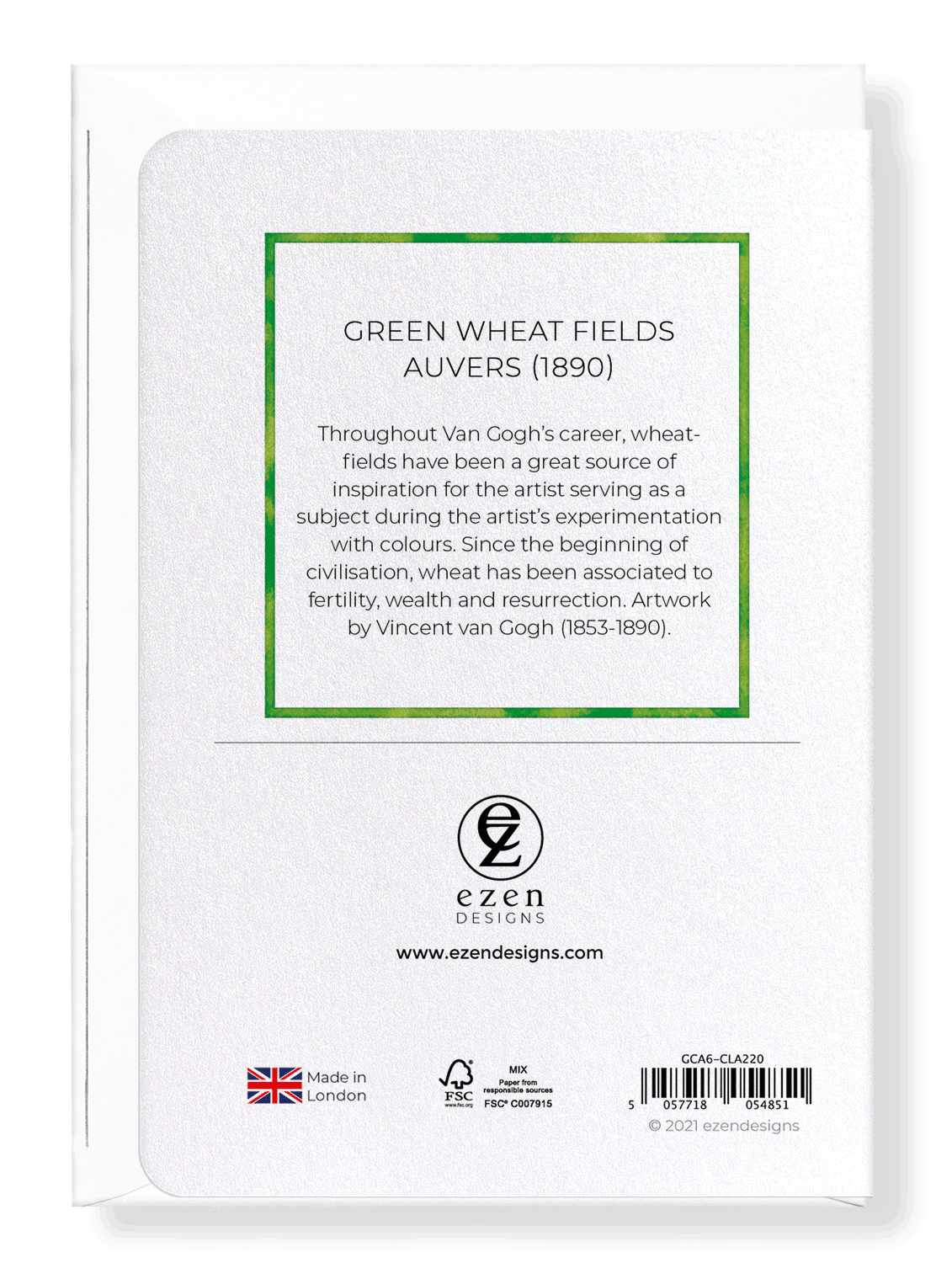 Green Wheat Field Auvers (1890): Individual Card
