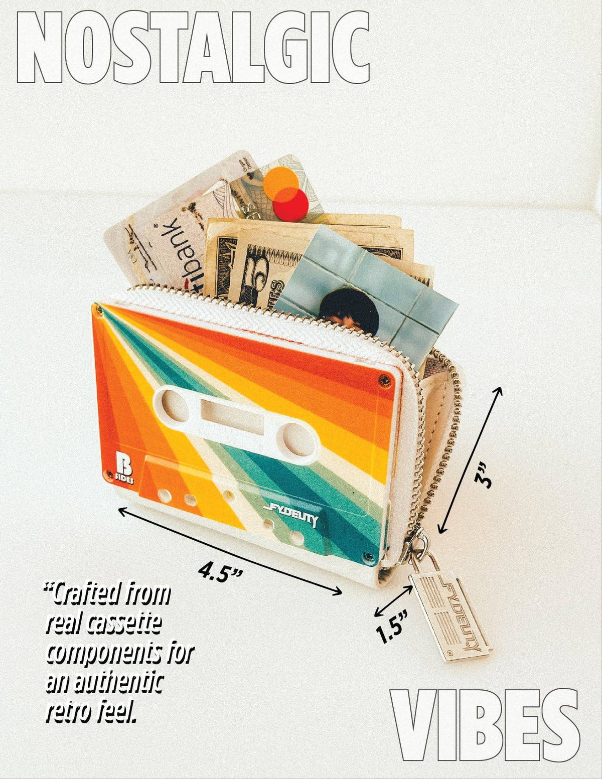 Vintage Rainbow Cassette Wallet | Cute 80s GenX Gifts Music