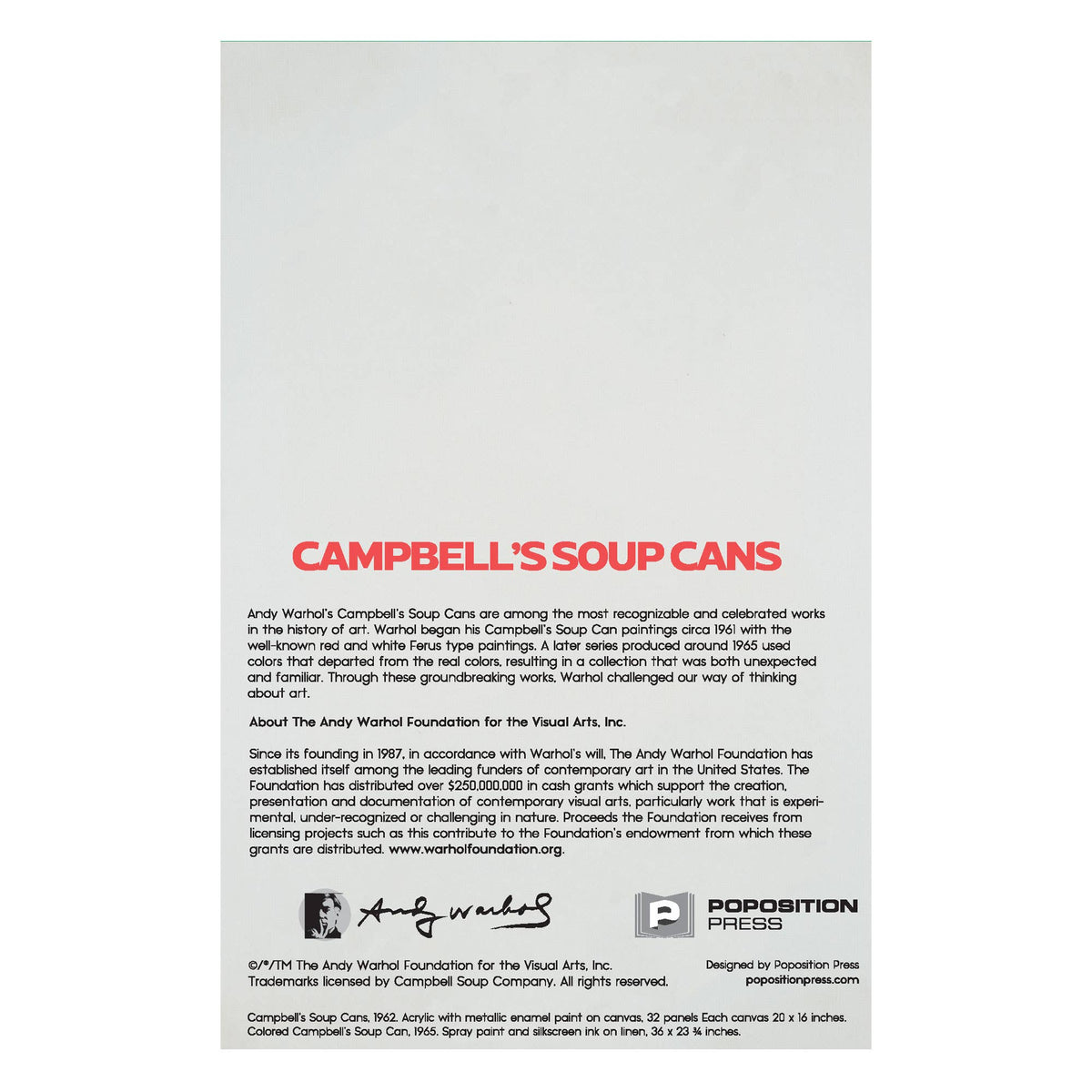 Andy Warhol Campbell's Soup Can Pop Up Greeting Card