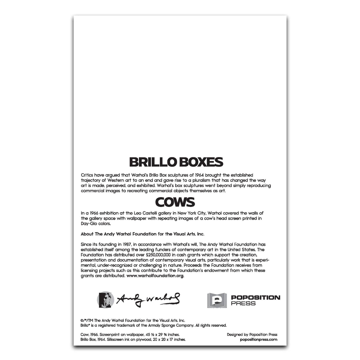 Andy Warhol Brillo Box Sculptures Pop Up Greeting Card