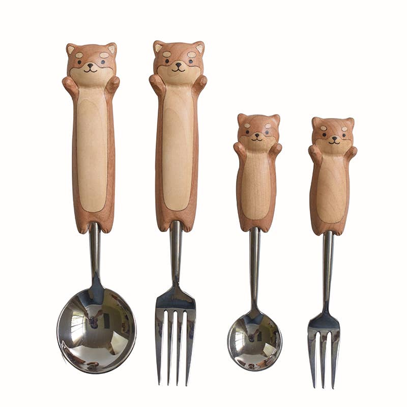 Hand-carved Shiba Spoon & Fork