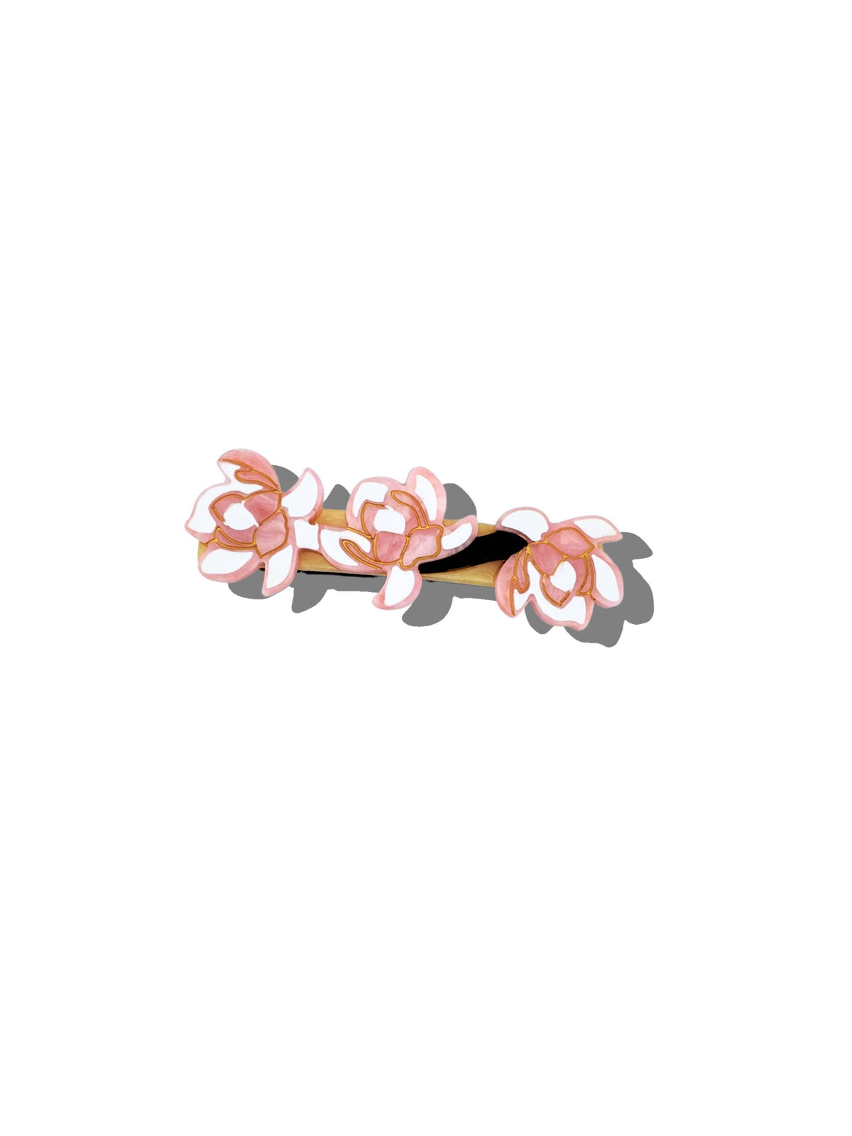 Hand-Painted Magnolia French Barrette Hair Clip | Eco-Friendly