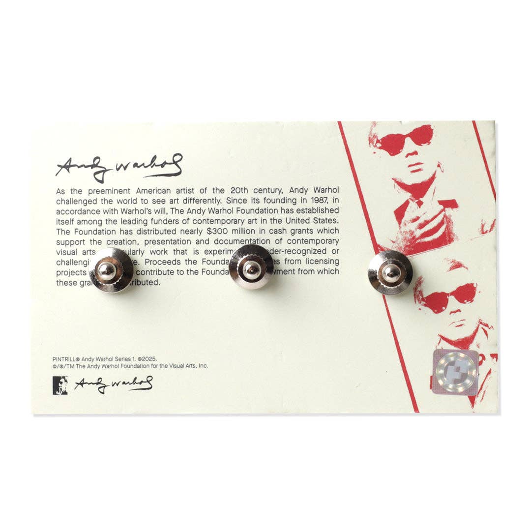 Warhol Skulls White Green Pin Set